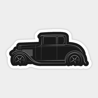 1930 Ford Model A - profile stencil, white Sticker